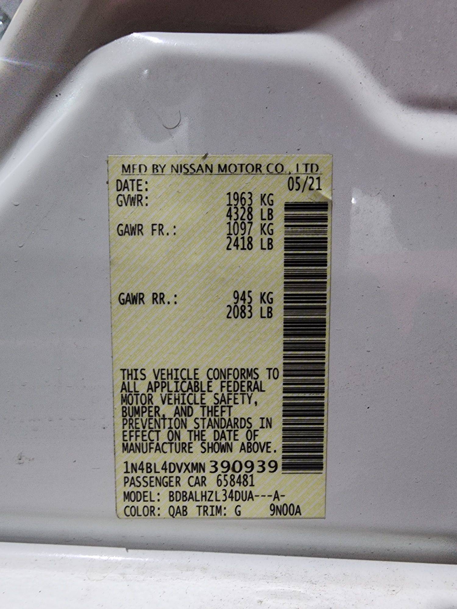 2021 NISSAN ALTIMA — 138095 Miles — Lot 40783460 — Souq - Marhaba Auctions Used Cars - Image 14