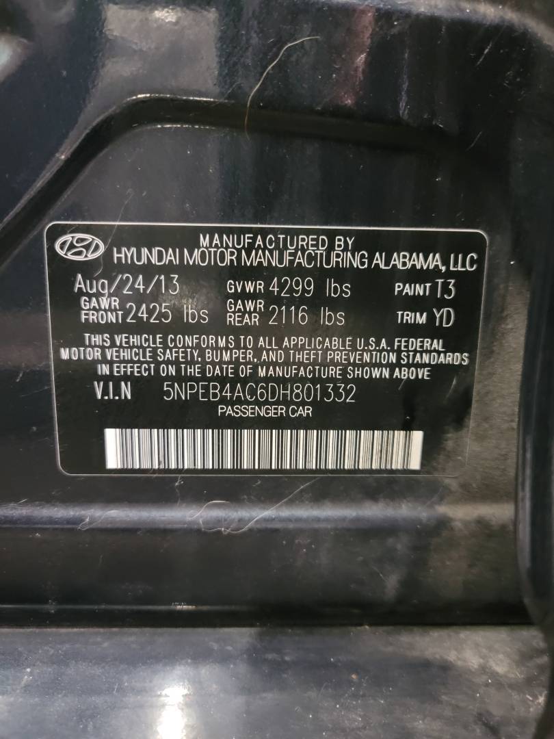 2013 HYUNDAI SONATA — 124923 Miles — Lot 801332 — Main - Marhaba Auctions Used Cars - Image 10