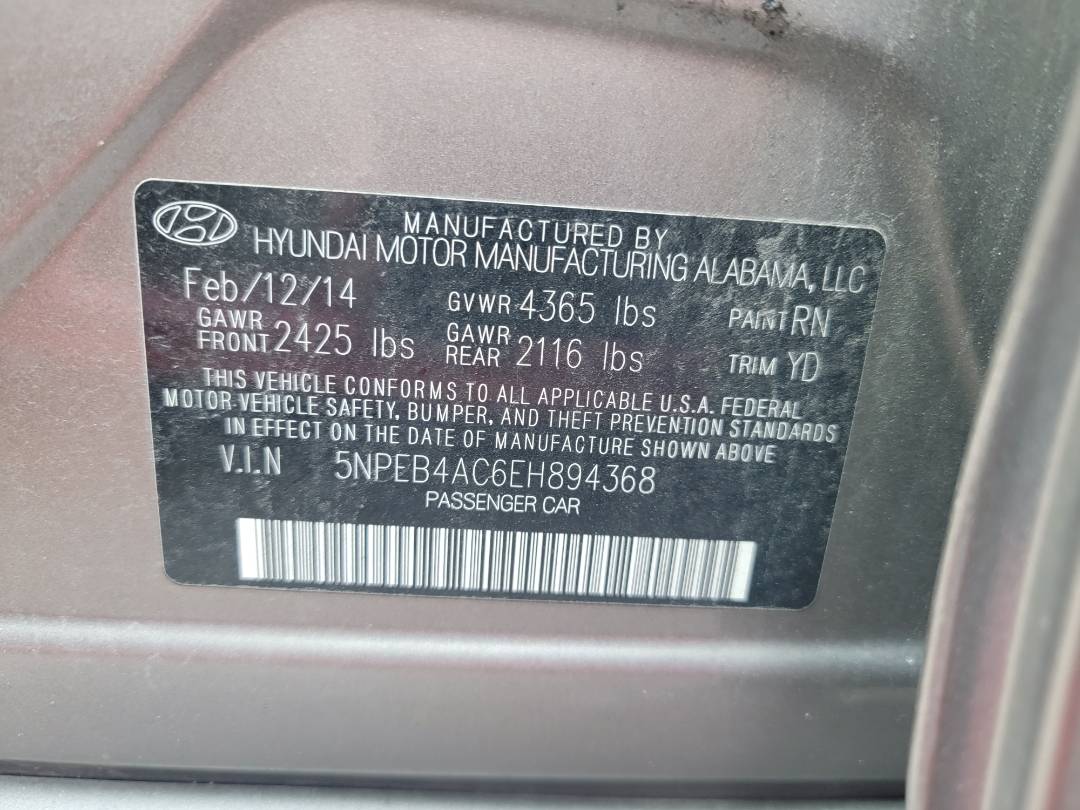 2014 HYUNDAI SONATA — 132198 Miles — Lot EH894368 - Marhaba Auctions Used Cars - Image 7