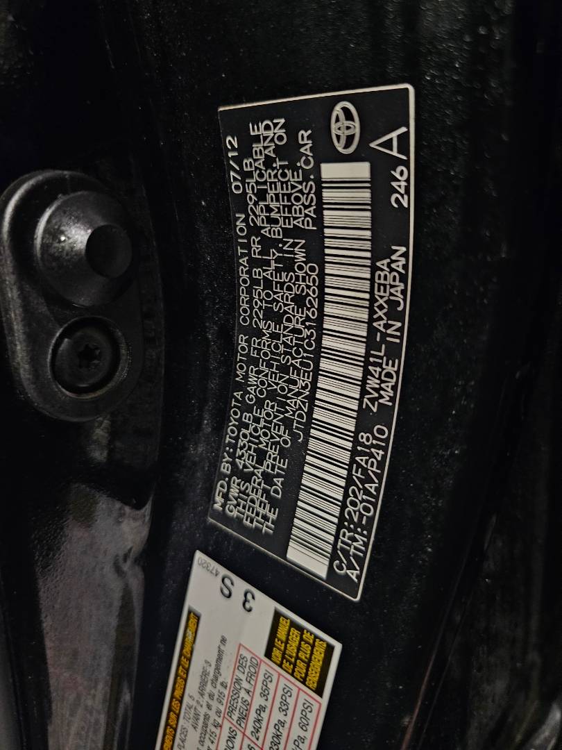 2012 TOYOTA PRIUS — 211498 Miles — Lot 1C3162650 — Main - Marhaba Auctions Used Cars - Image 9