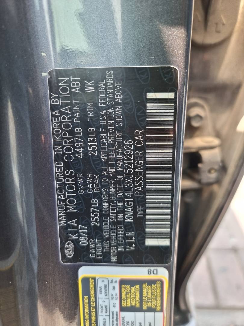 2018 KIA OPTIMA — 138144 Miles — Lot 5212926 — Souq - Marhaba Auctions Used Cars - Image 10
