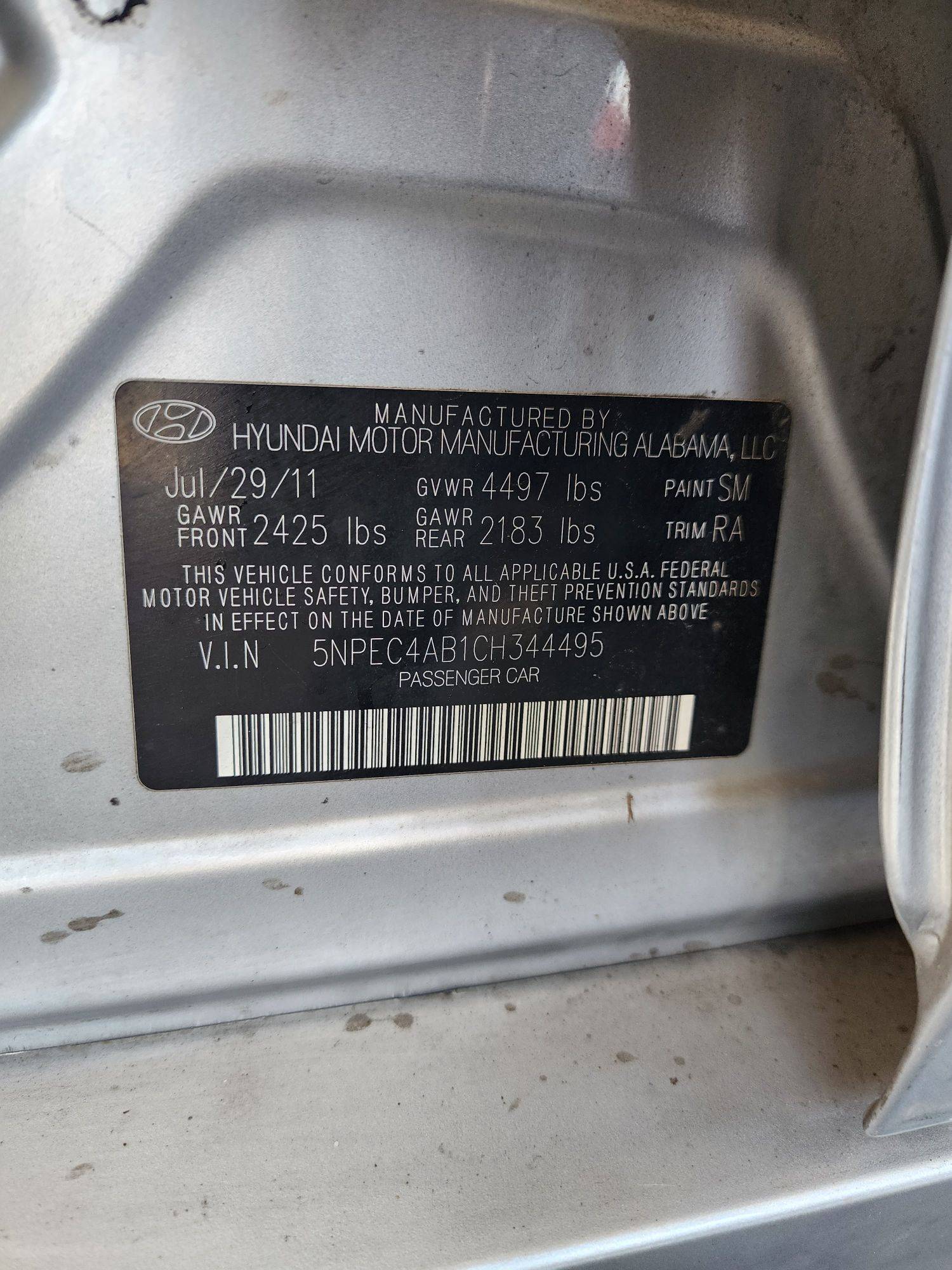 2012 HYUNDAI SONATA — 0 Miles — Lot 37124625 - Marhaba Auctions Used Cars - Image 9