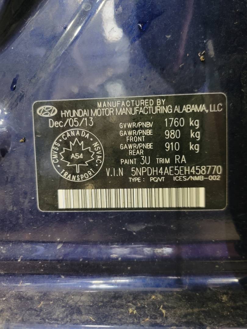 2014 HYUNDAI ELANTRA — 332715 Miles — Lot 458770 - Marhaba Auctions Used Cars - Image 8