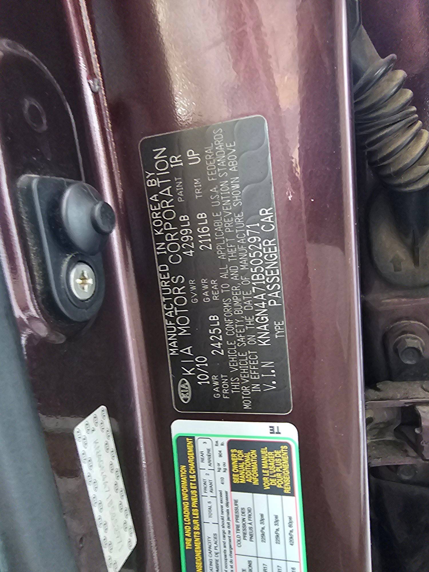 2011 KIA OPTIMA — 212157 Miles — Lot N4A71B5052971 — Souq - Marhaba Auctions Used Cars - Image 10