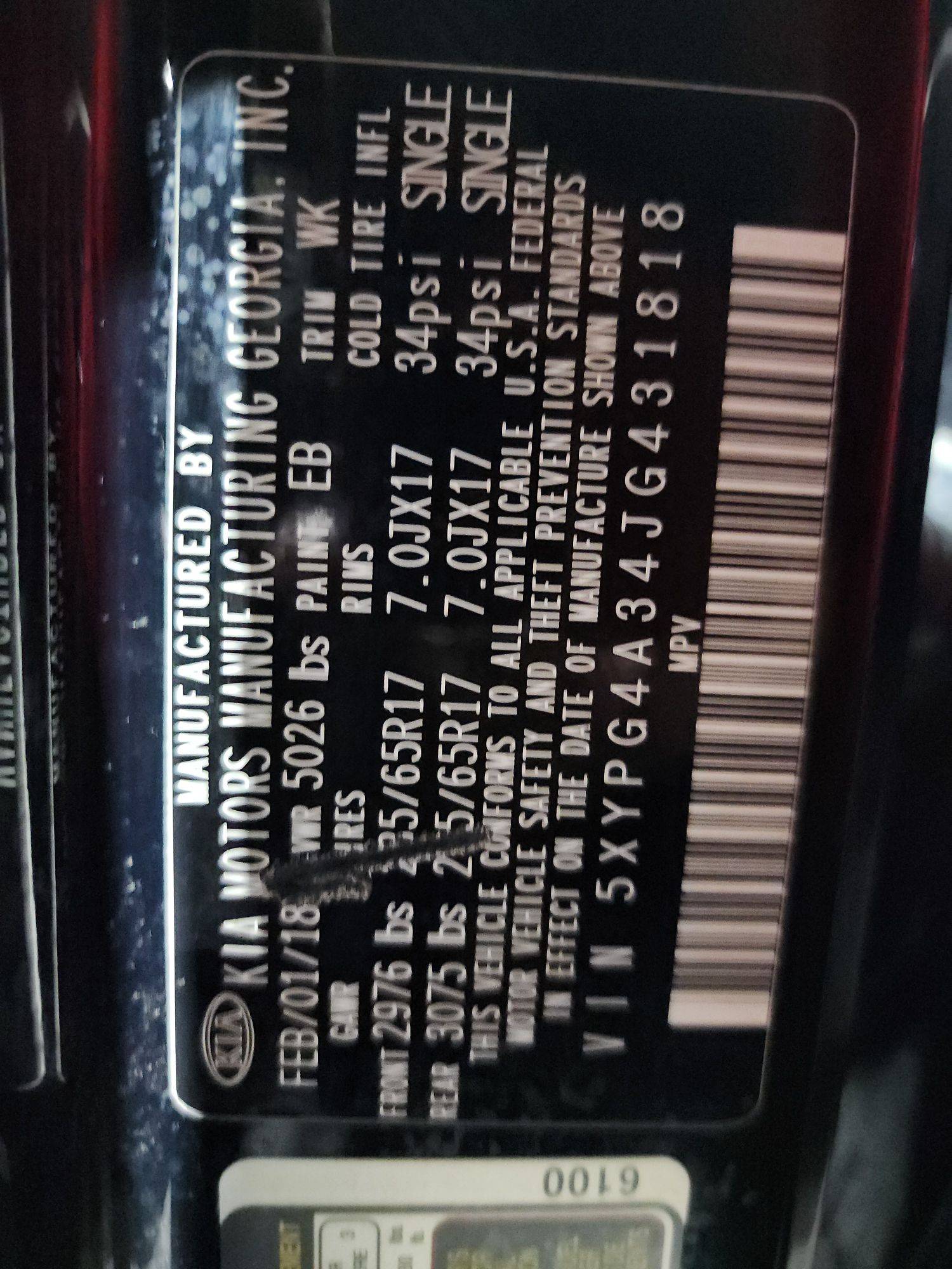 KIA SORENTO 2018 - Marhaba Auction Used Cars - Image 9