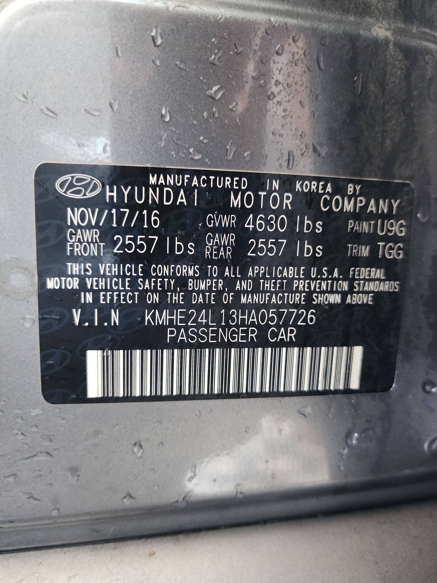 2017 HYUNDAI SONATA — 164208 Miles — Lot 764977 — Souq - Marhaba Auctions Used Cars - Image 9