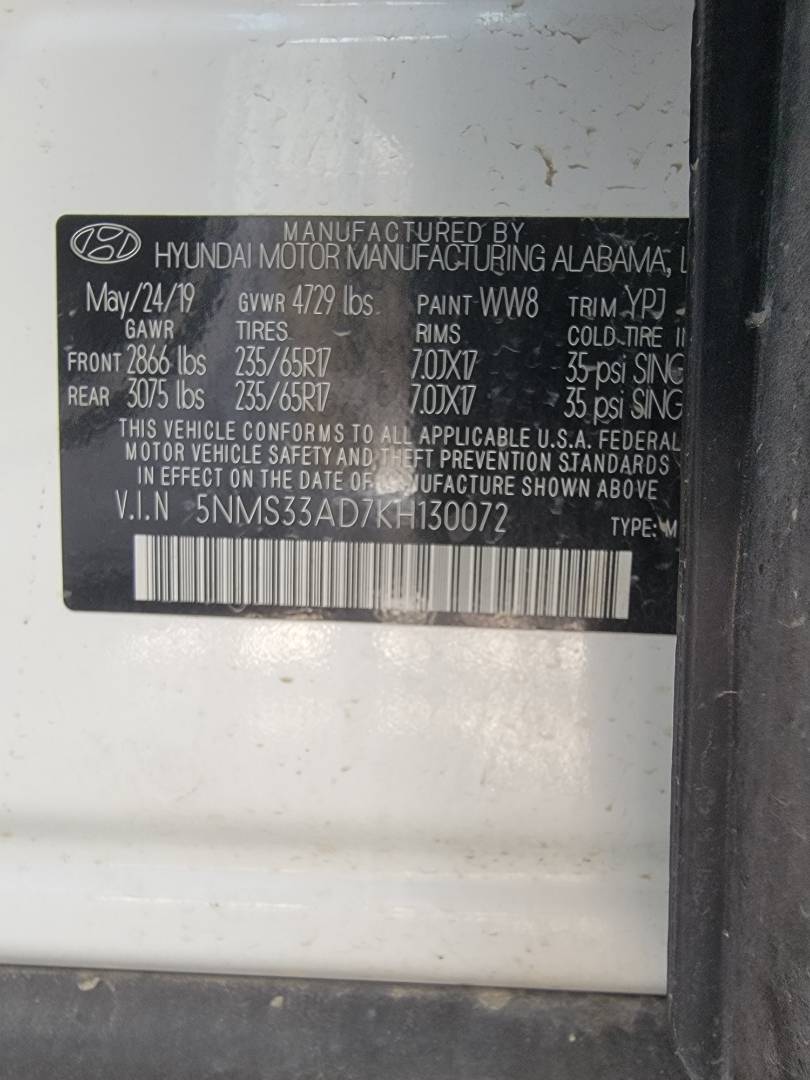 2019 HYUNDAI SANTA FE — 56756 Miles — Lot AD7KH130072 — Main - Marhaba Auctions Used Cars - Image 8