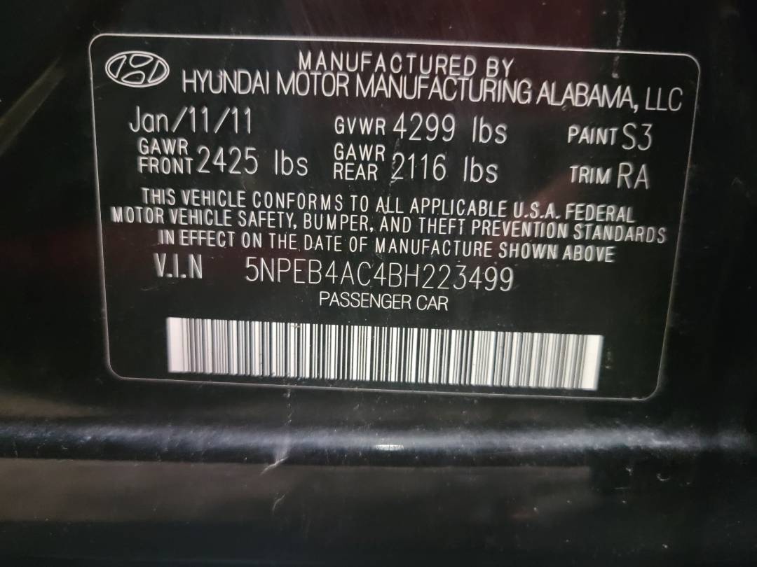 2011 HYUNDAI SONATA — 190268 Miles — Lot 41193054 — Main - Marhaba Auctions Used Cars - Image 11