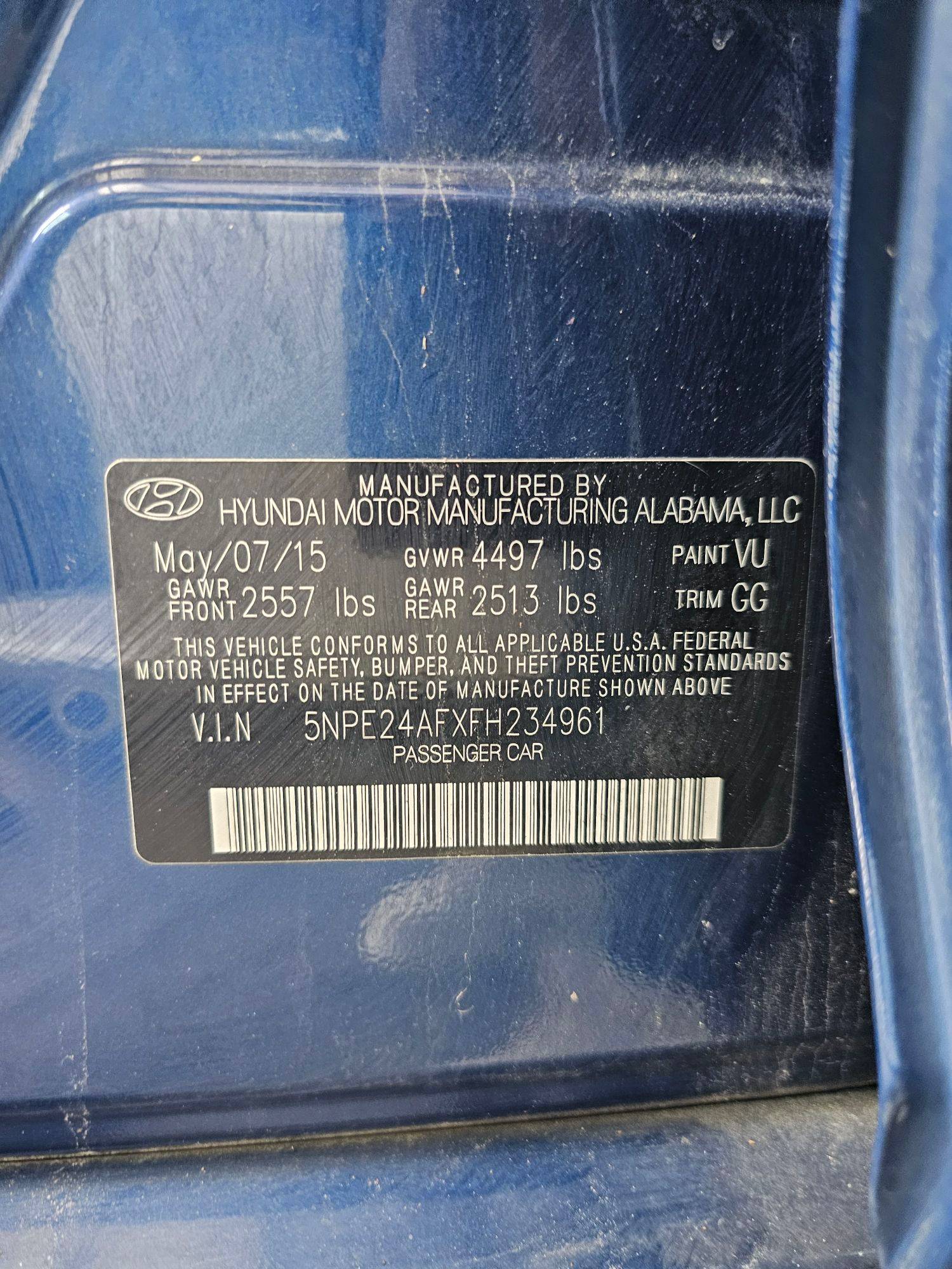 HYUNDAI SONATA 2015 - Marhaba Auction Used Cars - Image 9