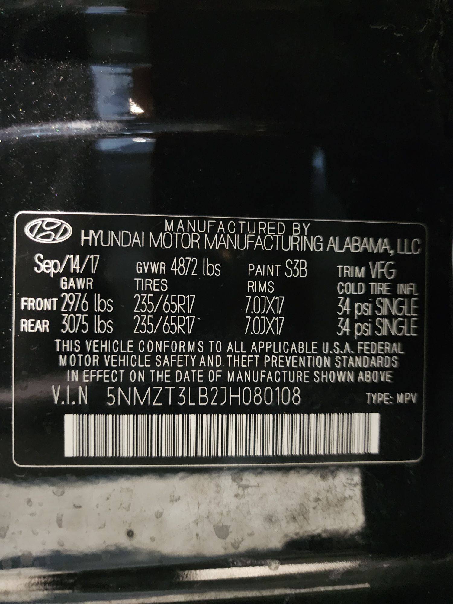 2018 HYUNDAI SANTA FE SPORT — 90440 Miles — Lot 80108 — Al Quoz - Marhaba Auctions Used Cars - Image 13
