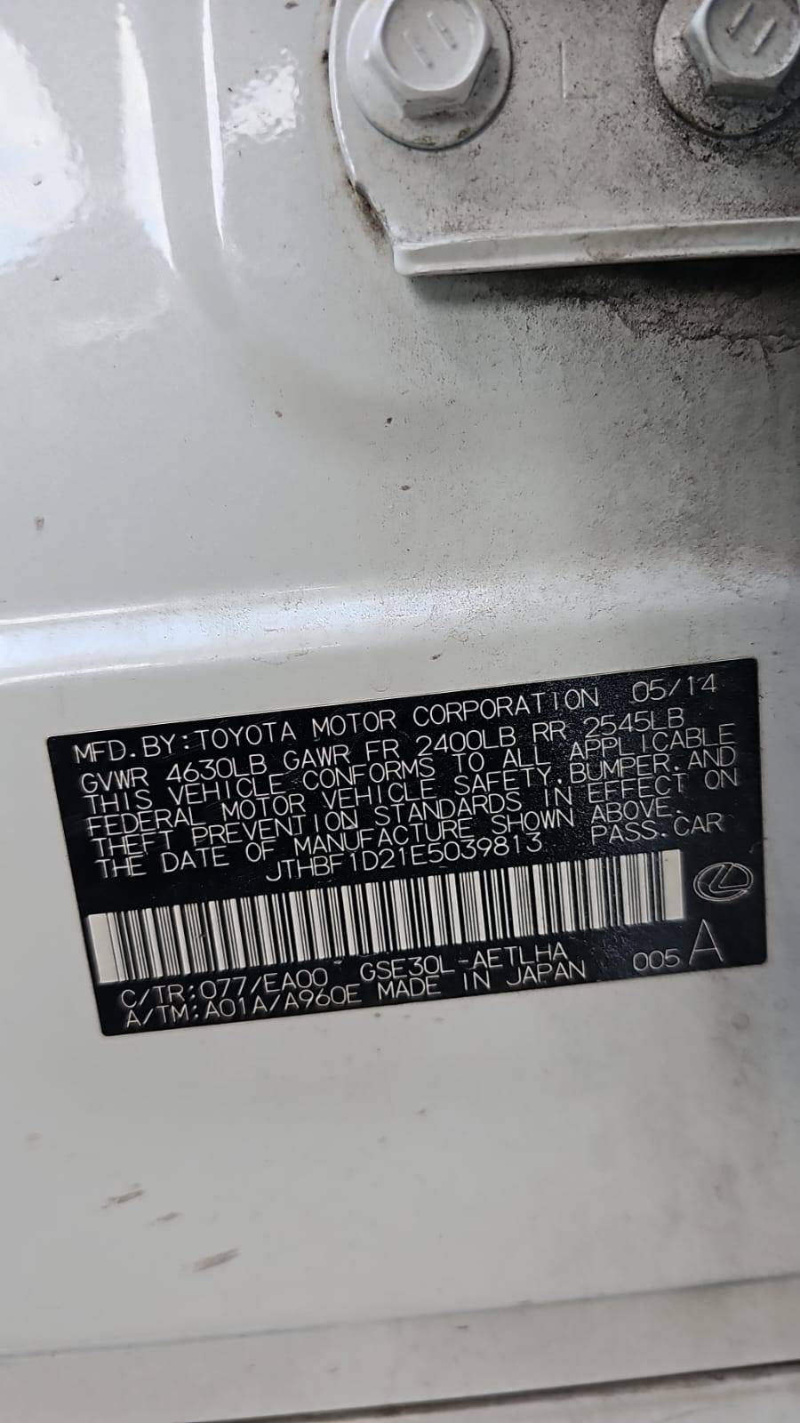 LEXUS IS 250 2014 - Marhaba Auction Used Cars - Image 5