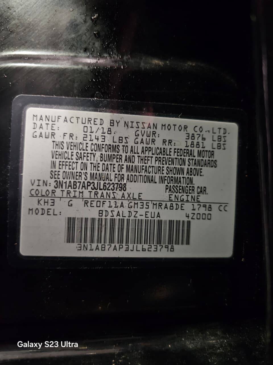 2018 NISSAN SENTRA — 173813 Miles — Lot 2710309 — Main - Marhaba Auctions Used Cars - Image 10