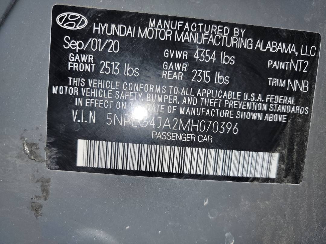2021 HYUNDAI SONATA — 76625 Miles — Lot MH070396 — Main - Marhaba Auctions Used Cars - Image 8