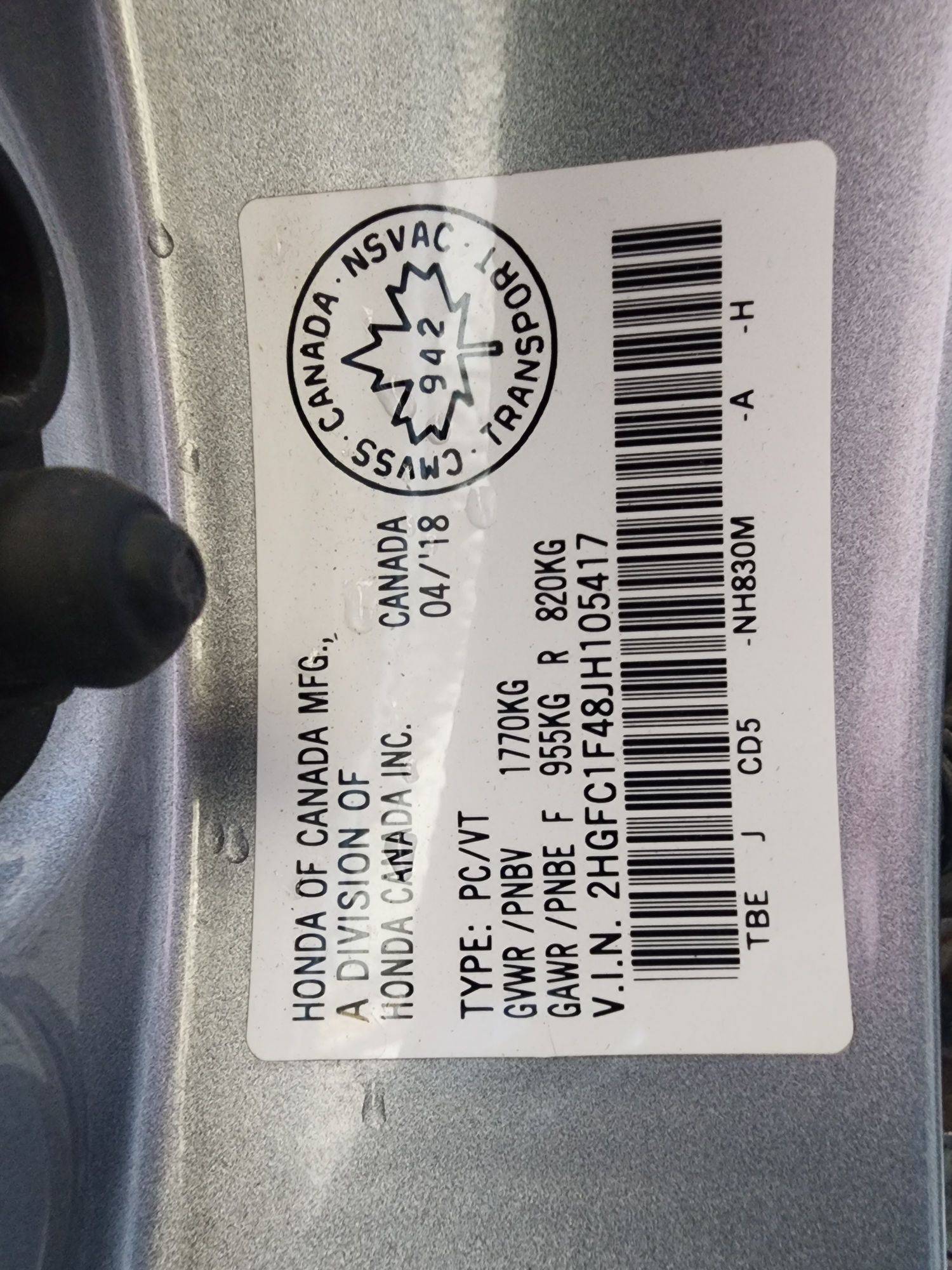2018 HONDA CIVIC — 122455 KM — Lot 105417 — Souq - Marhaba Auctions Used Cars - Image 7
