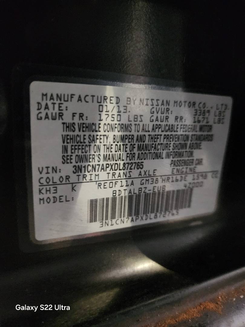 2013 NISSAN VERSA — 172843 Miles — Lot 47973104 — Souq - Marhaba Auctions Used Cars - Image 7