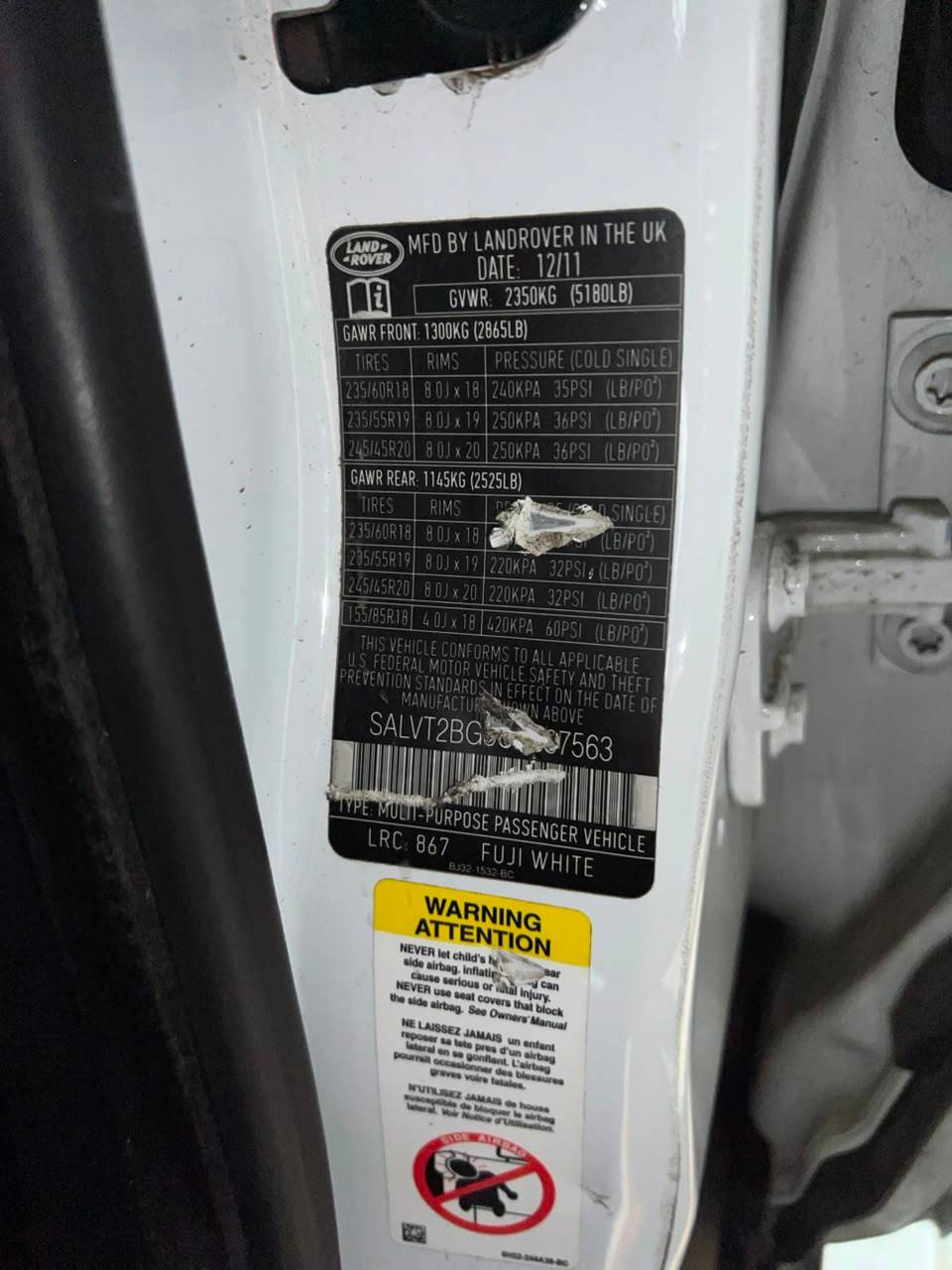 LAND ROVER RANGE ROVER EVOQUE DYNAMIC 2012 - Marhaba Auction Used Cars - Image 6