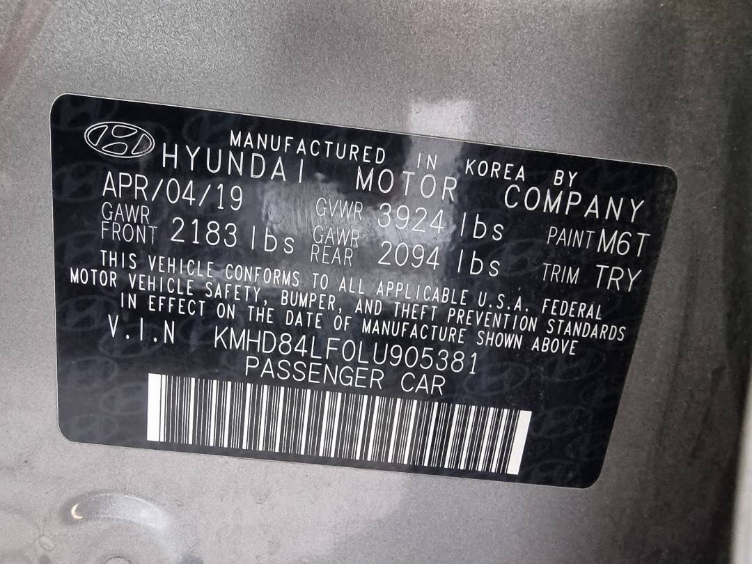 HYUNDAI ELANTRA 2020 - Marhaba Auction Used Cars - Image 9