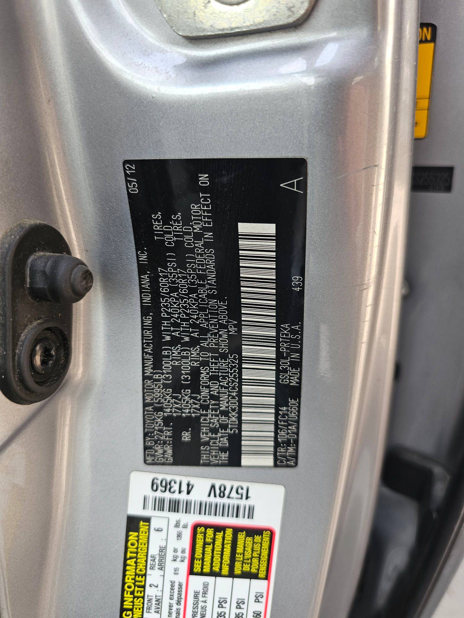 2012 TOYOTA SIENNA — 221066 Miles — Lot 3DC4CS255325 — Souq - Marhaba Auctions Used Cars - Image 9