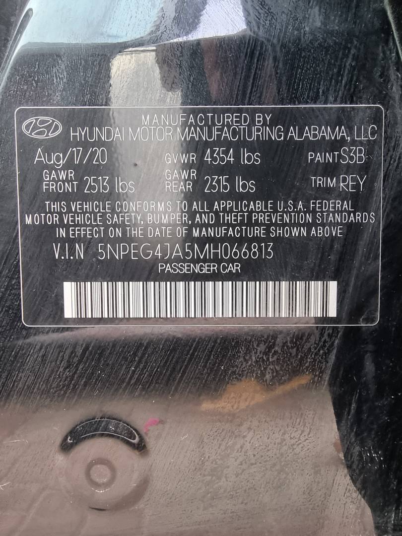 2021 HYUNDAI SONATA — 60148 Miles — Lot H066813 — Main - Marhaba Auctions Used Cars - Image 9