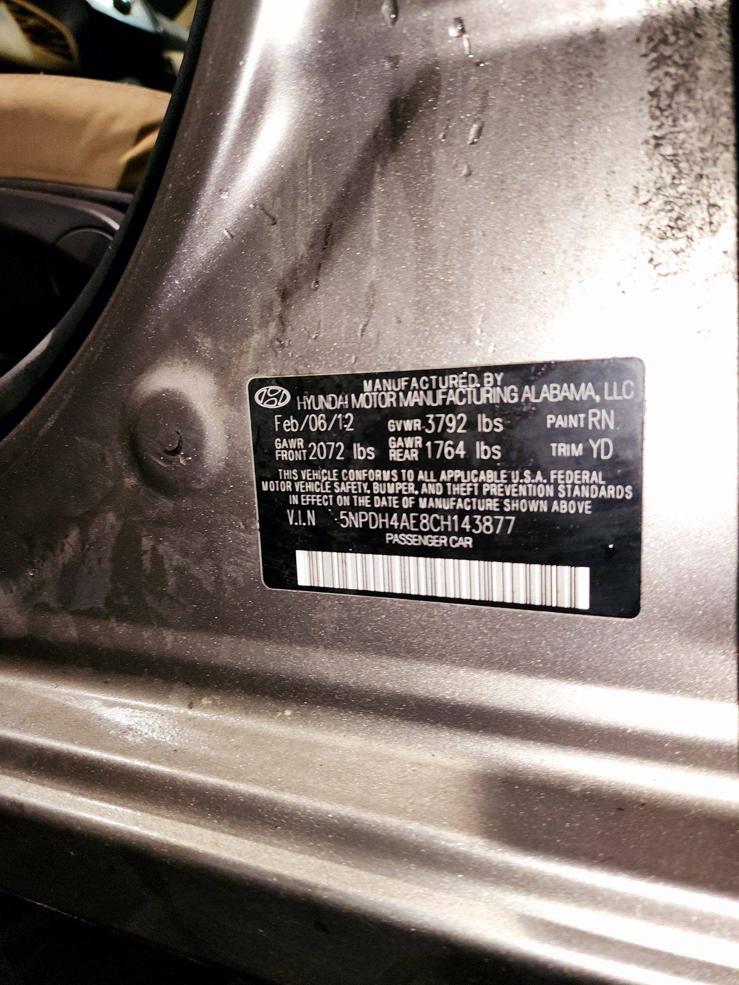 2012 HYUNDAI ELANTRA — 150842 Miles — Lot 54452534 — Souq - Marhaba Auctions Used Cars - Image 9