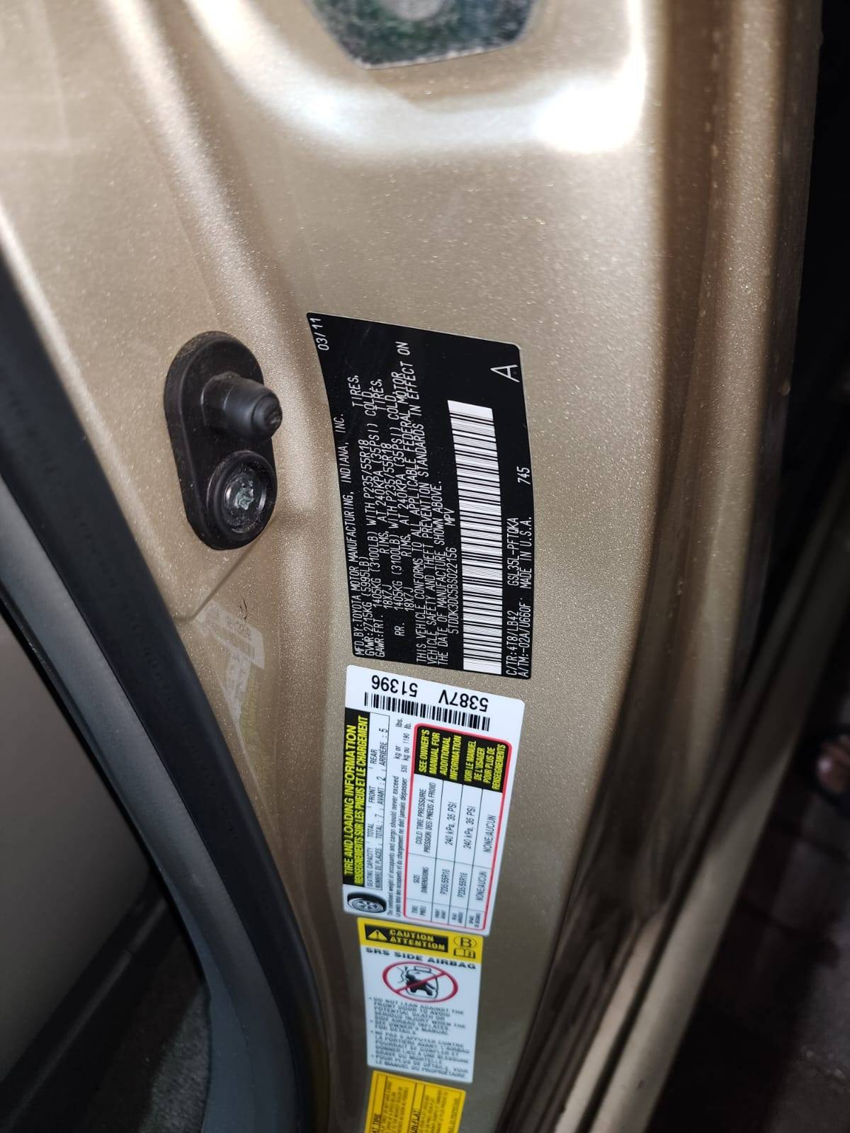 2011 TOYOTA SIENNA — 196035 Miles — Lot 87451465 — Souq - Marhaba Auctions Used Cars - Image 14