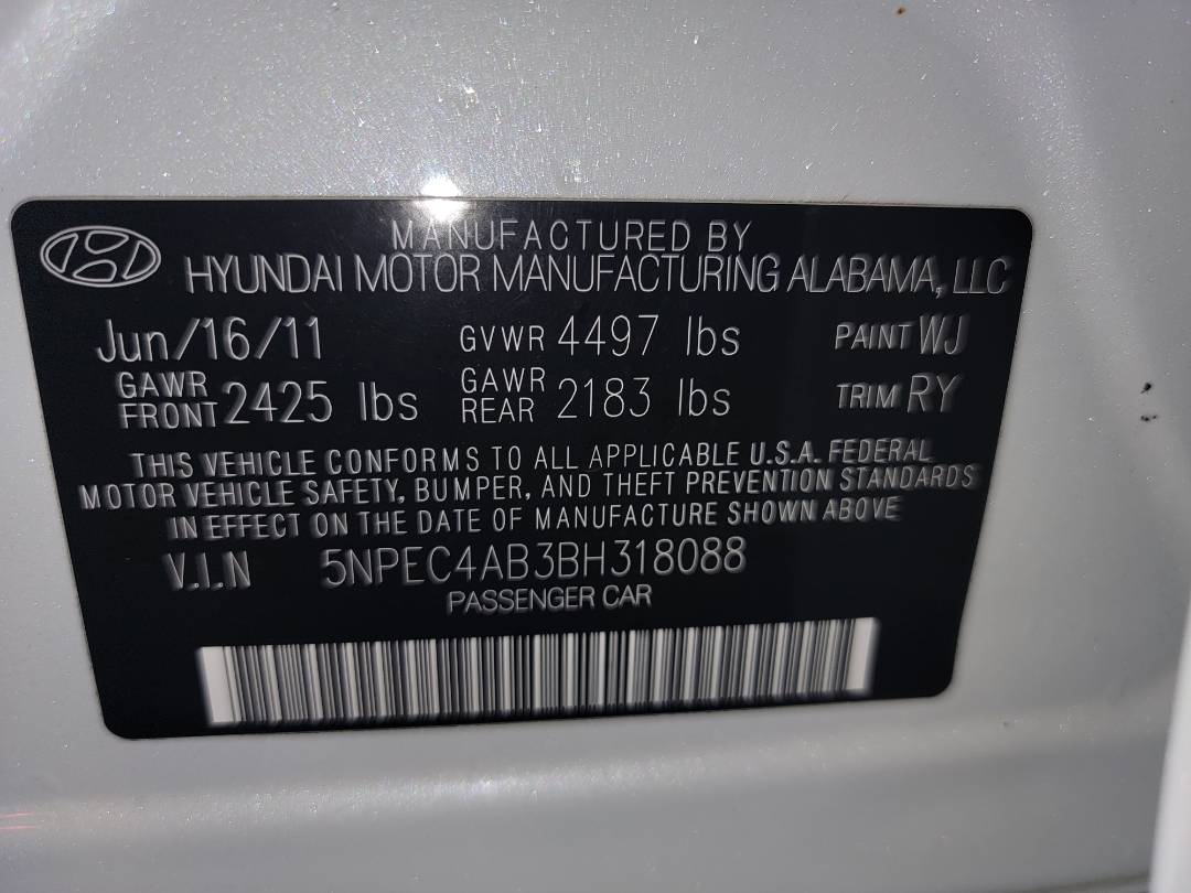 2011 HYUNDAI SONATA — 131179 Miles — Lot 318088 - Marhaba Auctions Used Cars - Image 10