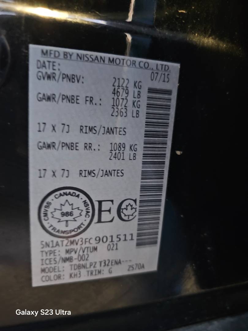 2015 NISSAN ROGUE — 186866 KM — Lot 901511 — Main - Marhaba Auctions Used Cars - Image 6