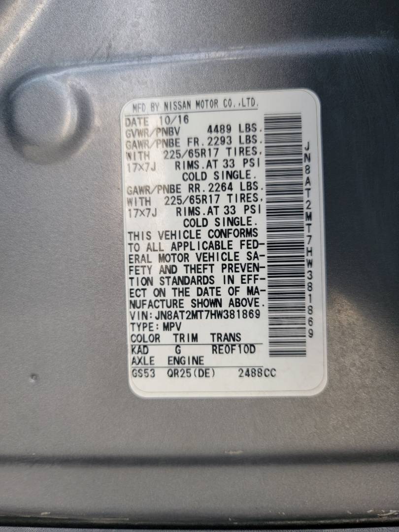 2017 NISSAN ROGUE — 115002 Miles — Lot W381869 — Main - Marhaba Auctions Used Cars - Image 8