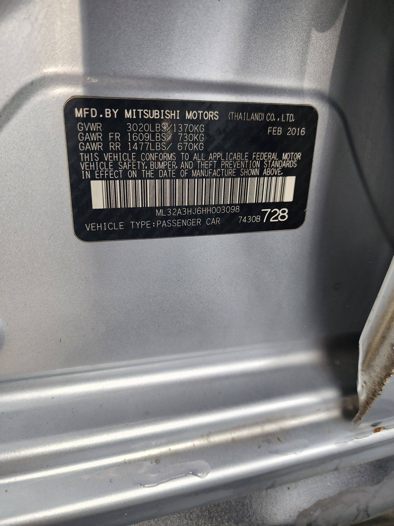 2017 MITSUBISHI MIRAGE — 113539 Miles — Lot 63951253 - Marhaba Auctions Used Cars - Image 9