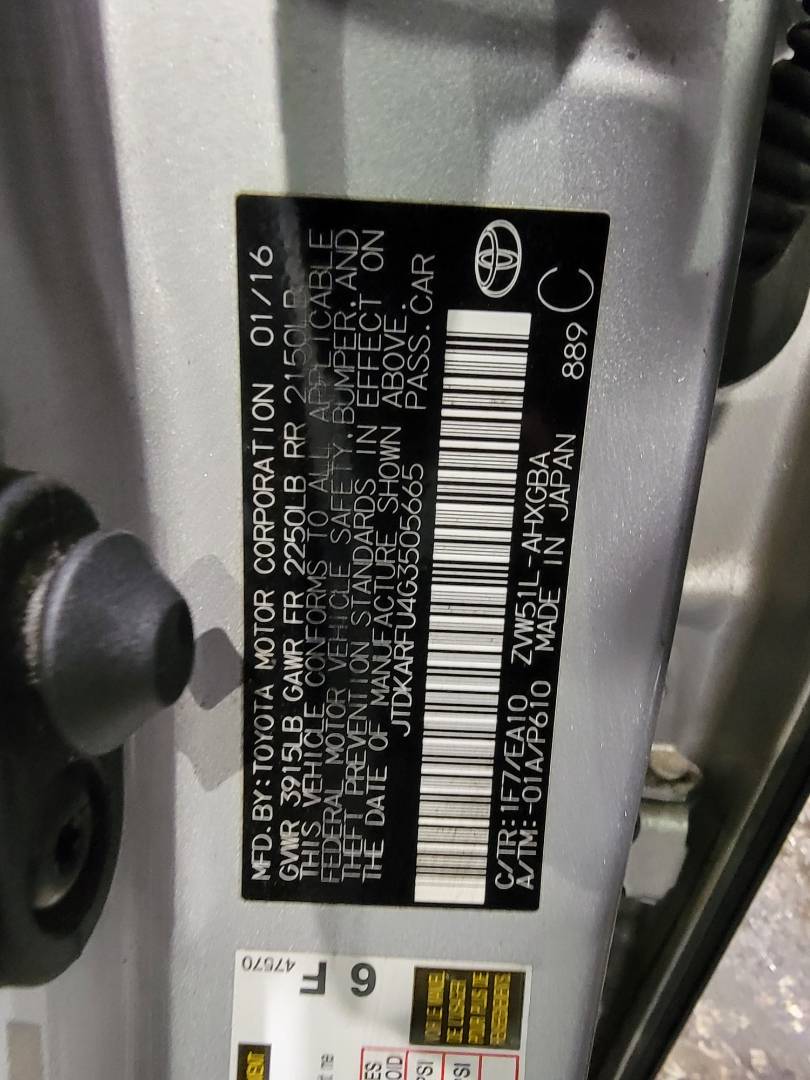 2016 TOYOTA PRIUS — 60650 Miles — Lot 3505665 — Main - Marhaba Auctions Used Cars - Image 10