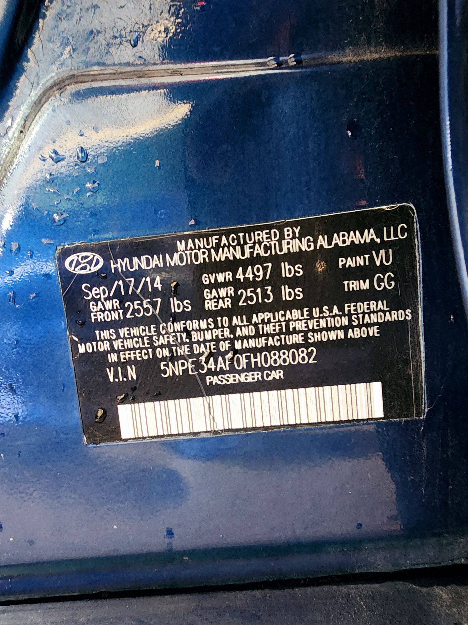 2015 HYUNDAI SONATA — 107380 Miles — Lot 40927720 — Souq - Marhaba Auctions Used Cars - Image 9