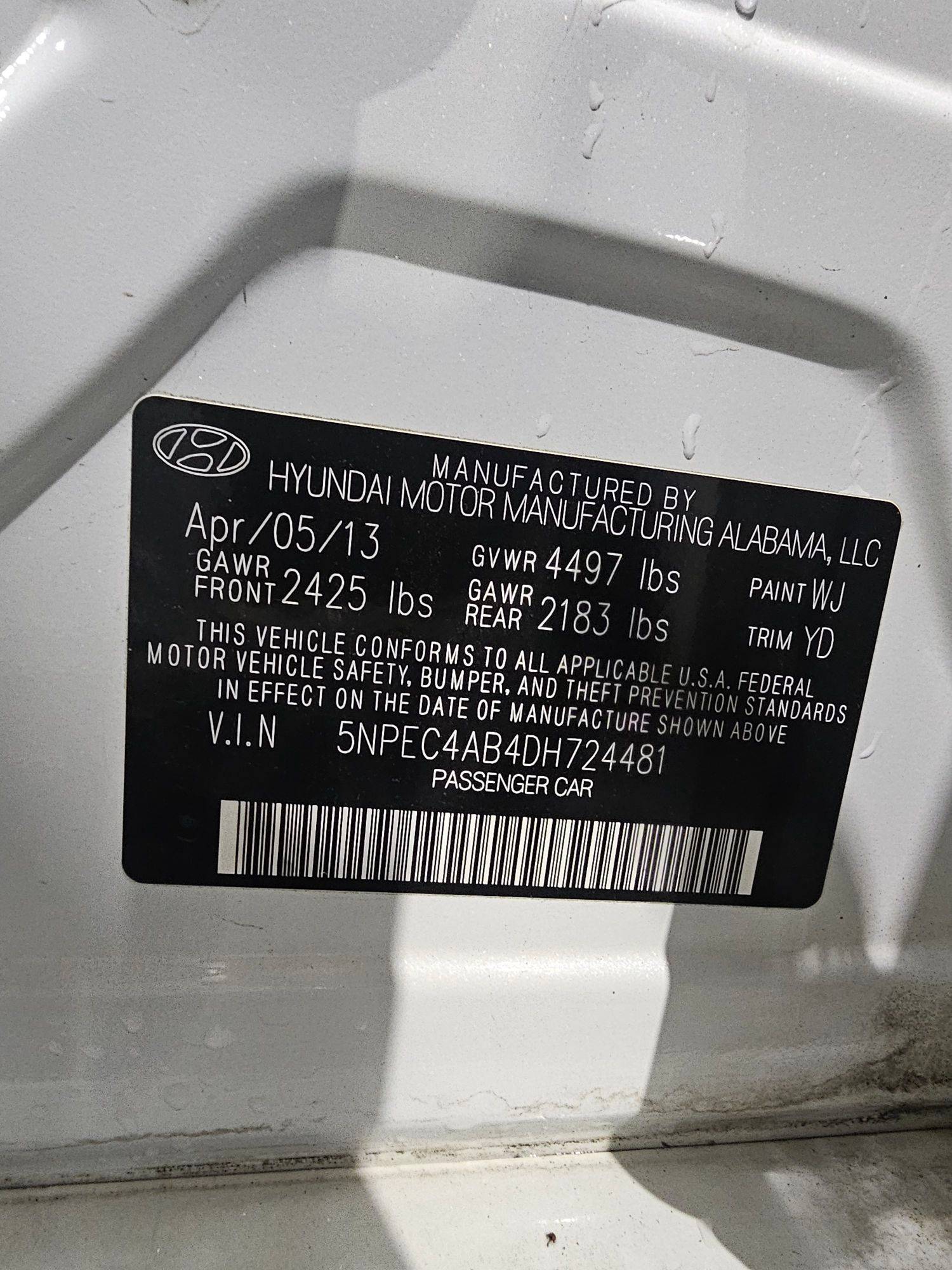 2013 HYUNDAI SONATA — 189841 Miles — Lot DH724481 — Main - Marhaba Auctions Used Cars - Image 10