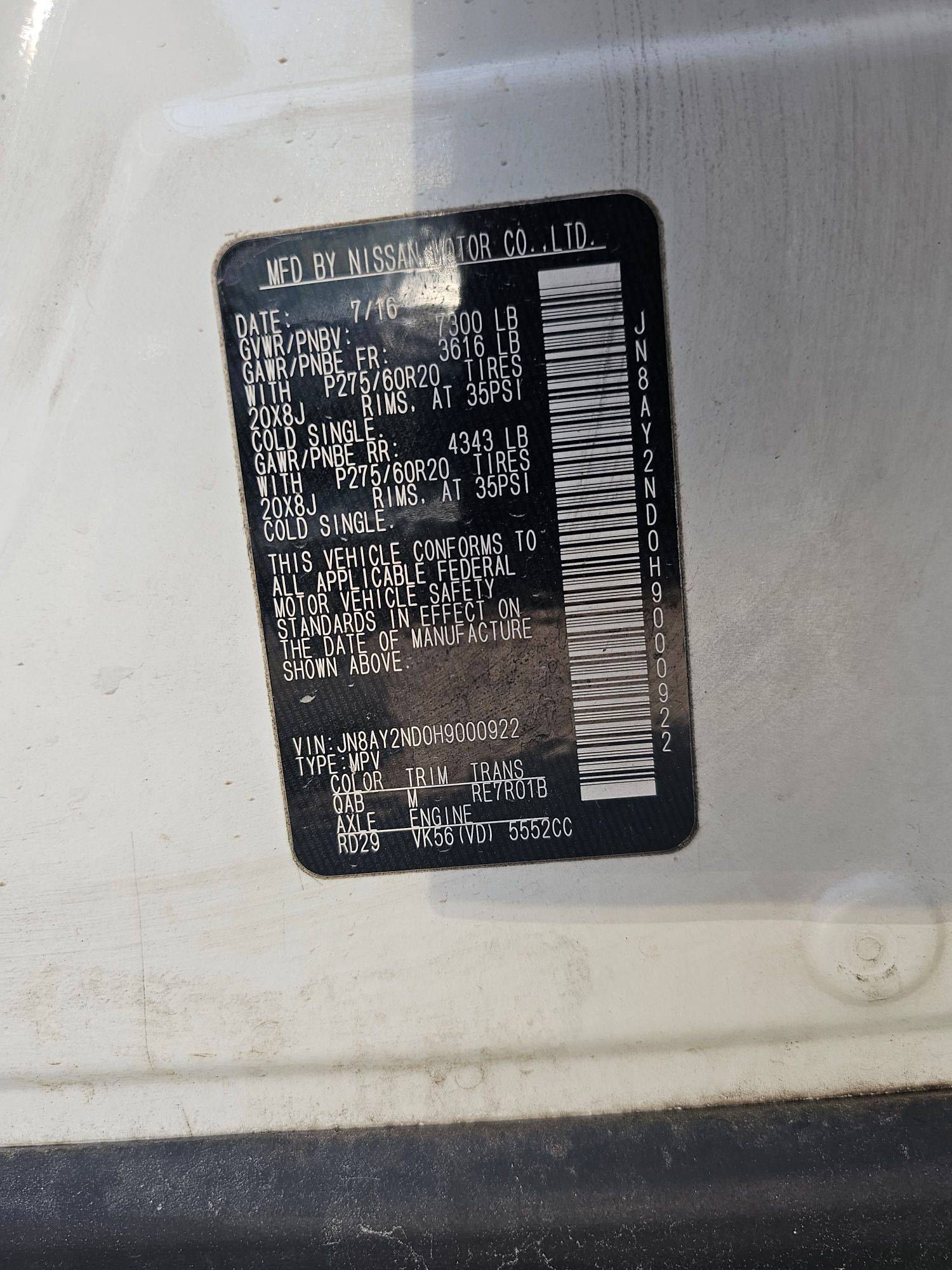 NISSAN ARMADA 2017 - Marhaba Auction Used Cars - Image 9