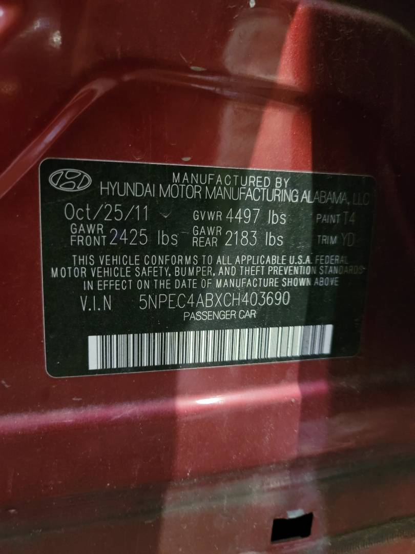 2012 HYUNDAI SONATA — 138883 Miles — Lot 39164784 - Marhaba Auctions Used Cars - Image 7