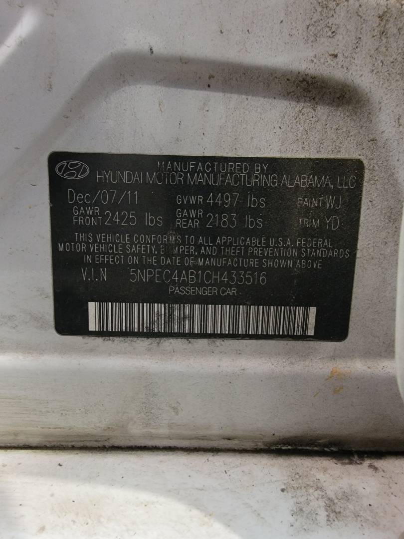 2012 HYUNDAI SONATA — 180075 Miles — Lot 433516 — Main - Marhaba Auctions Used Cars - Image 11