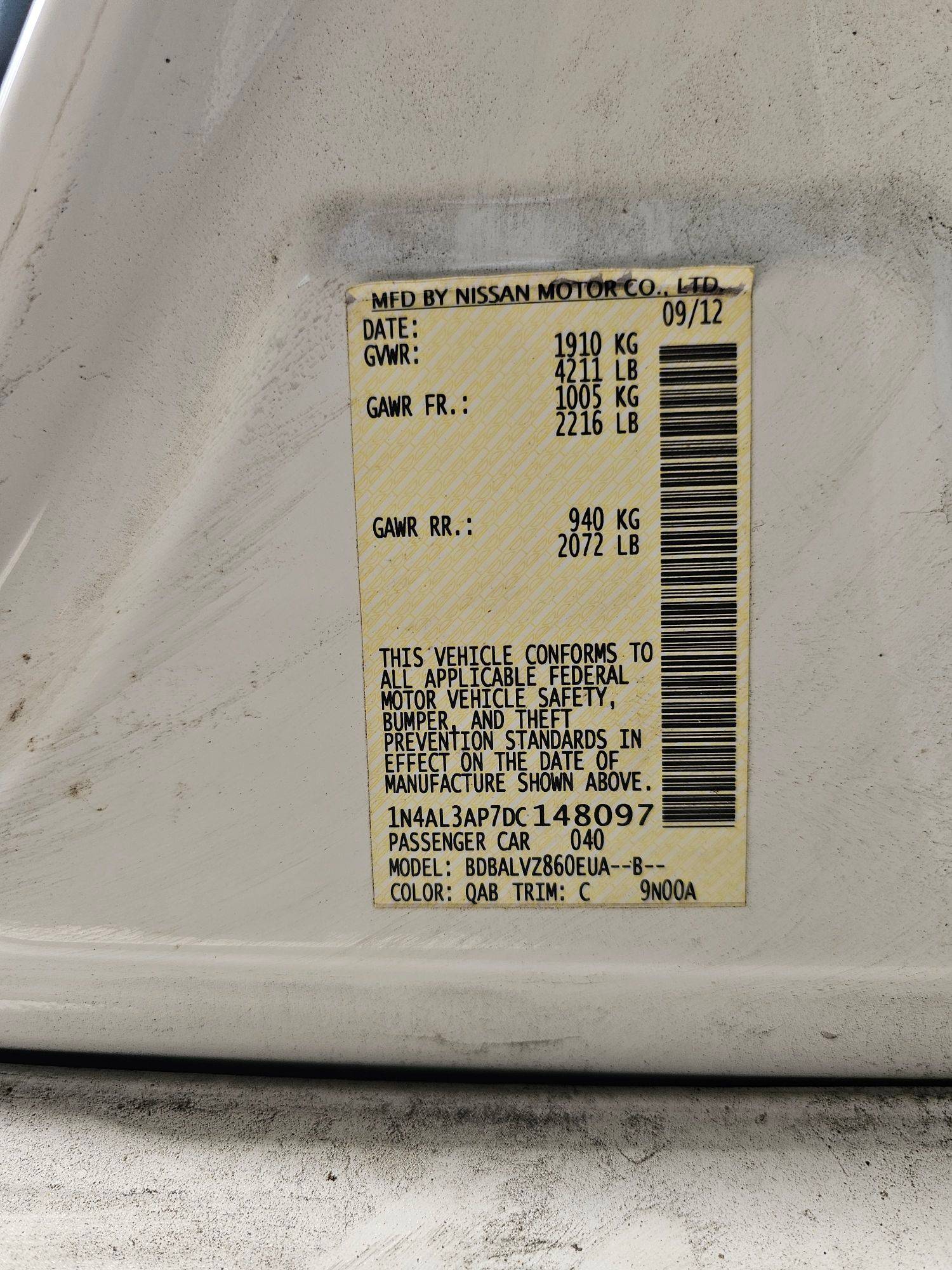 2013 NISSAN ALTIMA — 155274 Miles — Lot 58210565 — Souq - Marhaba Auctions Used Cars - Image 10