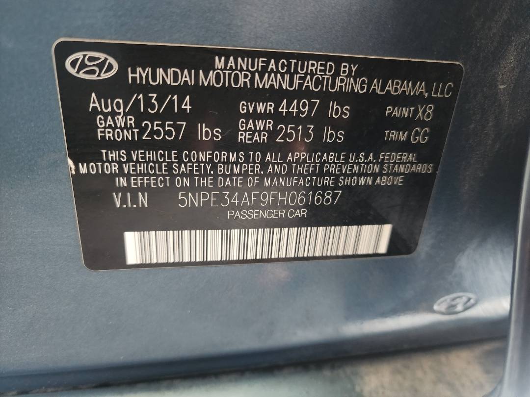 2015 HYUNDAI SONATA — 138740 Miles — Lot 44175454 — Souq - Marhaba Auctions Used Cars - Image 3