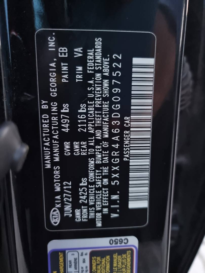 2013 KIA OPTIMA — 157123 Miles — Lot 215487 — Ind. 12 - Marhaba Auctions Used Cars - Image 10