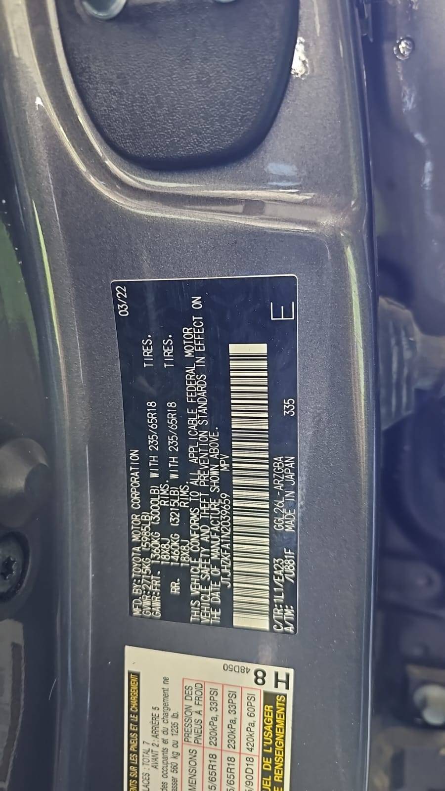 2022 LEXUS RX 350 — 38685 Miles — Lot N2039659 — Souq - Marhaba Auctions Used Cars - Image 3