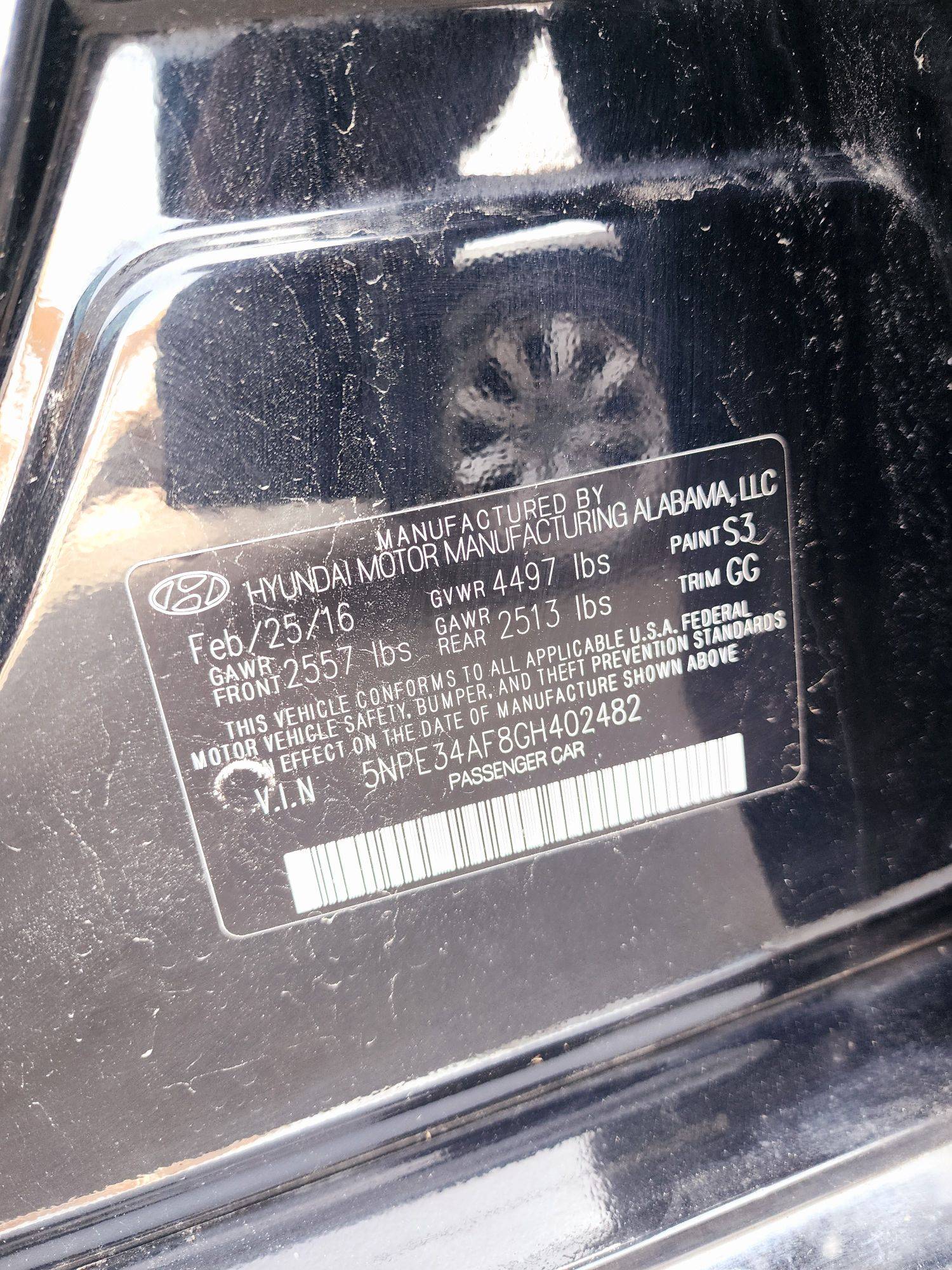 2016 HYUNDAI SONATA — 126321 Miles — Lot GH402482 — Souq - Marhaba Auctions Used Cars - Image 9
