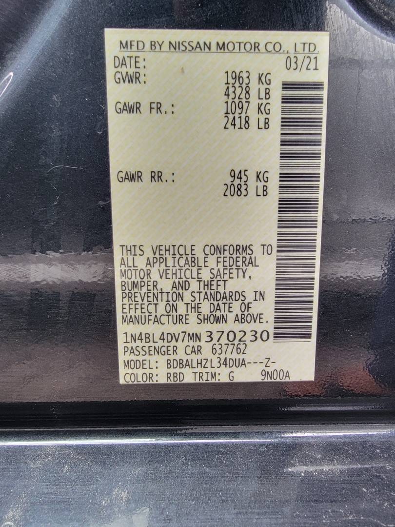 2021 NISSAN ALTIMA — 90036 Miles — Lot MN370230 — Main - Marhaba Auctions Used Cars - Image 10