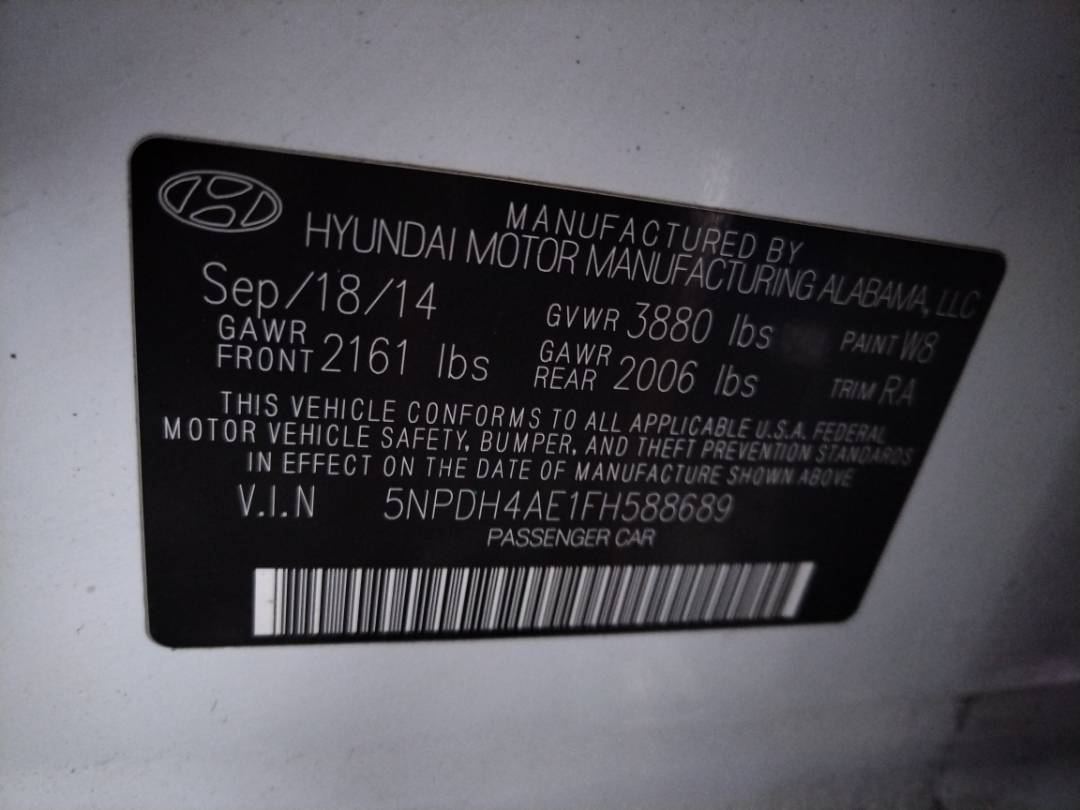 2015 HYUNDAI ELANTRA — 130425 Miles — Lot 37977865 - Marhaba Auctions Used Cars - Image 9