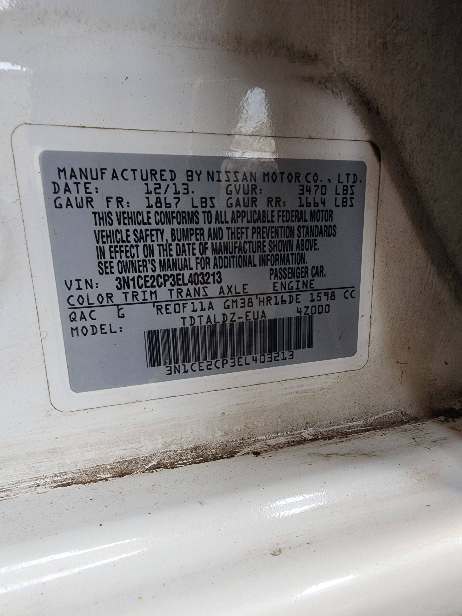 2014 NISSAN VERSA NOTE — 189549 Miles — Lot 39193510 — Ind. 12 - Marhaba Auctions Used Cars - Image 9