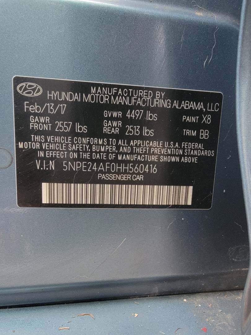 2017 HYUNDAI SONATA — 96946 Miles — Lot 52802154 — Main - Marhaba Auctions Used Cars - Image 9