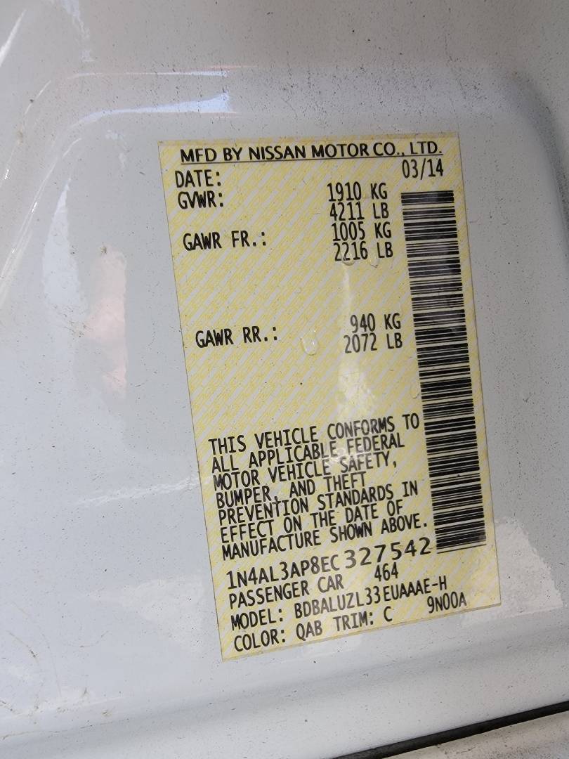 2014 NISSAN ALTIMA — 176736 Miles — Lot 38647843 - Marhaba Auctions Used Cars - Image 10