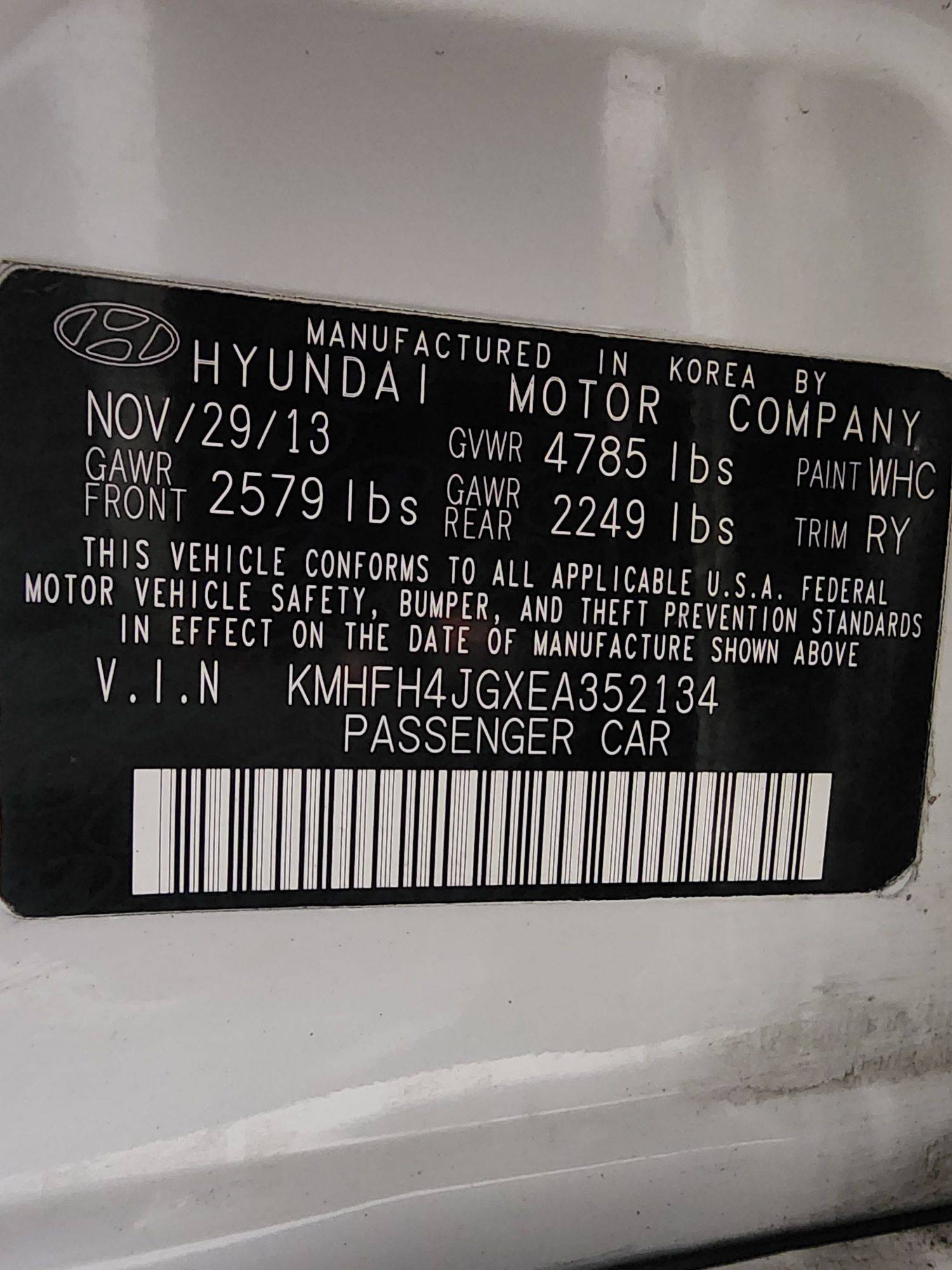 2014 HYUNDAI AZERA — 151305 Miles — Lot 125487 — Al Quoz - Marhaba Auctions Used Cars - Image 11