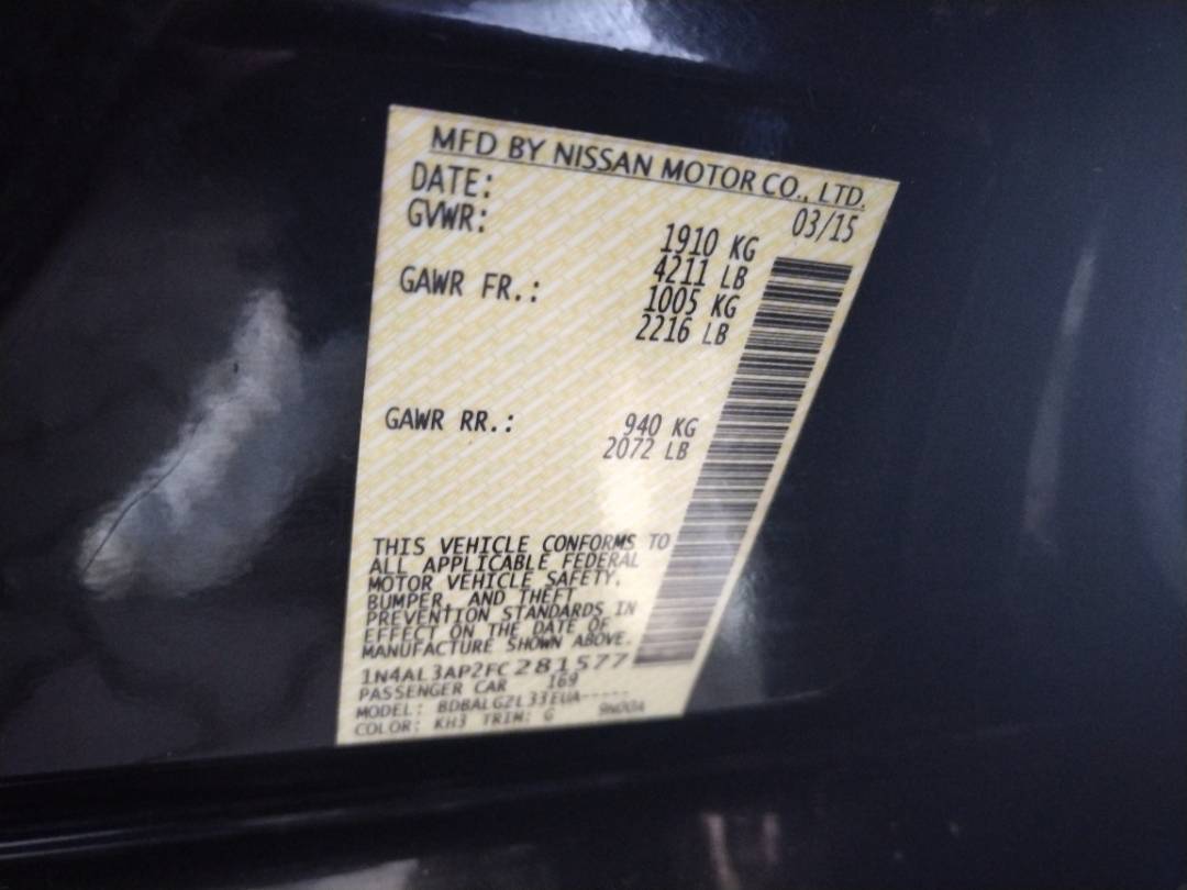 2015 NISSAN ALTIMA — 235934 Miles — Lot 67681503 - Marhaba Auctions Used Cars - Image 5