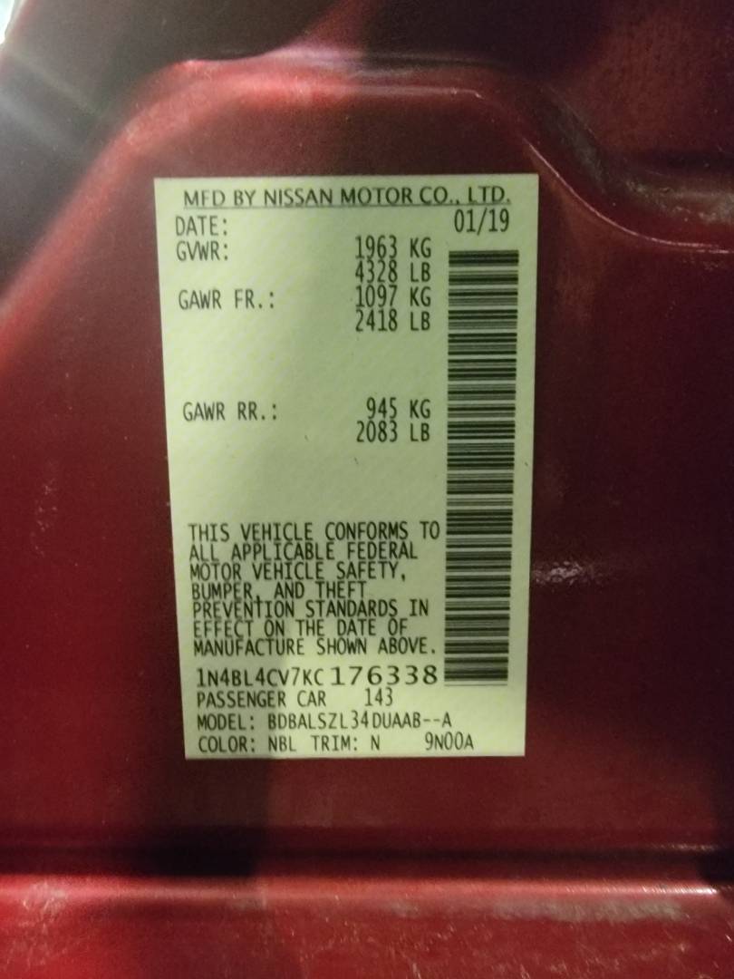 2019 NISSAN ALTIMA — 109226 Miles — Lot 6338 — Main - Marhaba Auctions Used Cars - Image 10