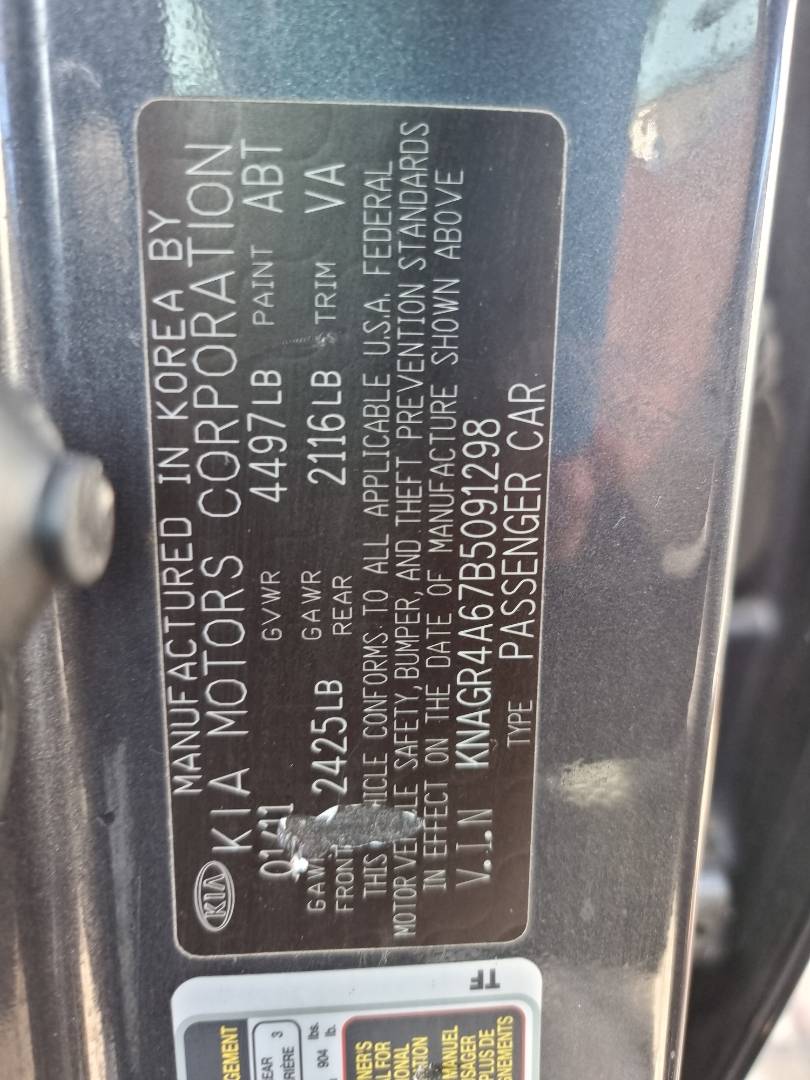 2011 KIA OPTIMA — 172595 Miles — Lot 125487 — Ind. 12 - Marhaba Auctions Used Cars - Image 10