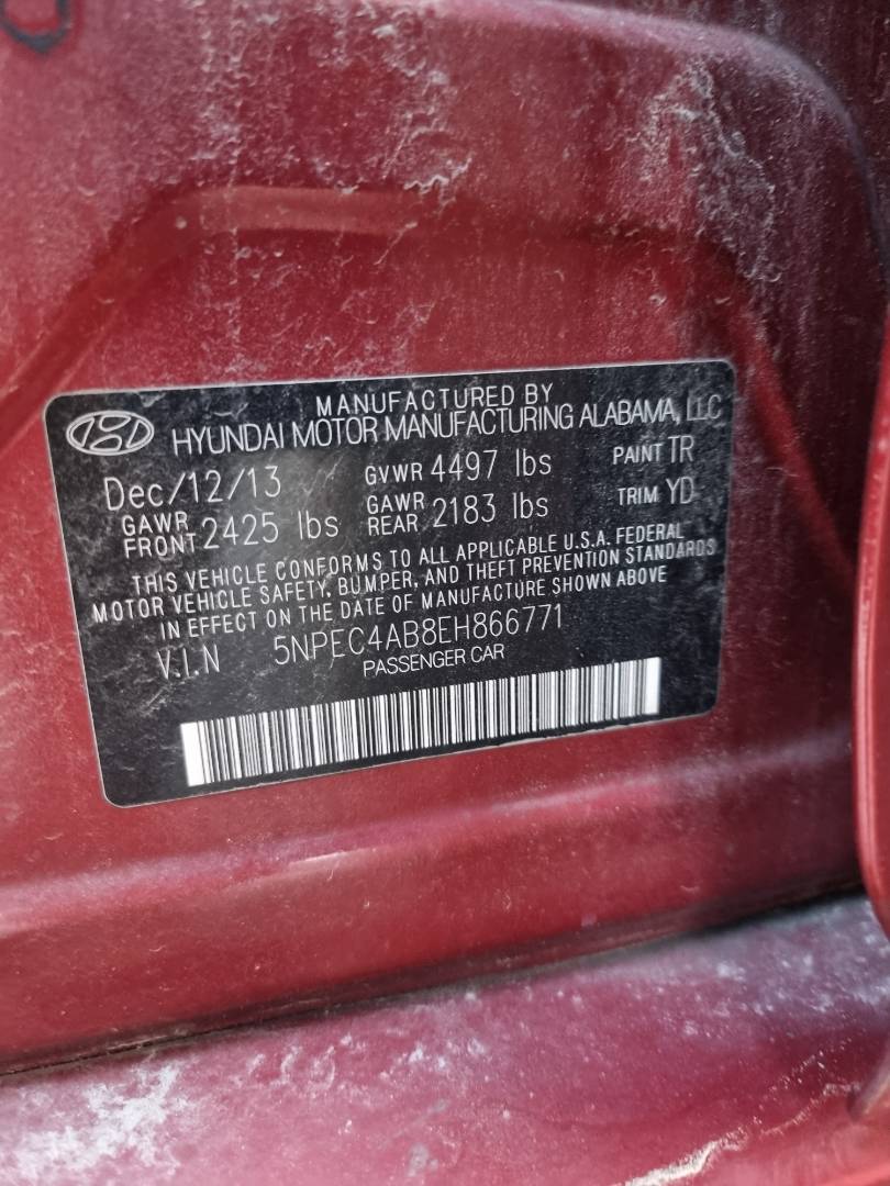 2014 HYUNDAI SONATA — 151795 Miles — Lot 215487 — Ind. 12 - Marhaba Auctions Used Cars - Image 9